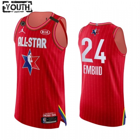 Maillot Enfant Philadelphia 76ers Joel Embiid 24 2020 All-Star Jordan Brand Kobe Forever Rouge Swingman